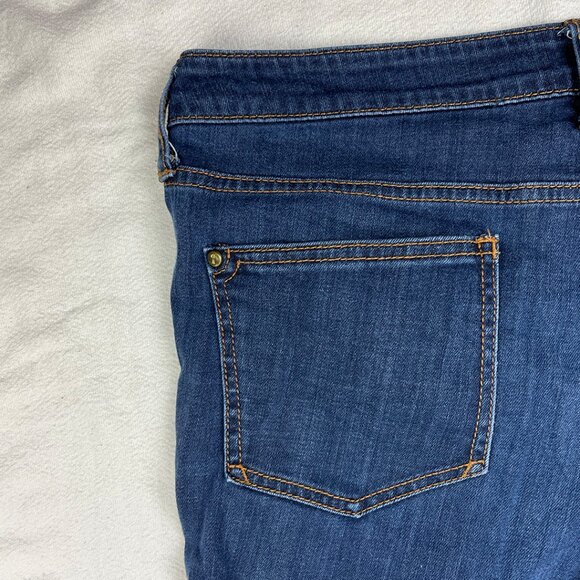 Anthropologie Pilcro Dark Wash Blue Jeans Sz 34 Stretch Denim Straight Mid-Rise - Picture 7 of 14